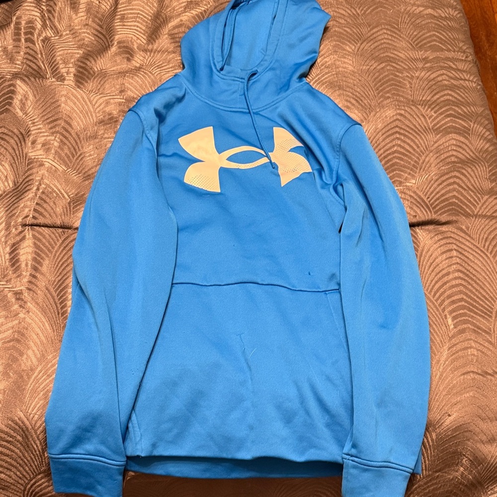 Under Armour Sky Blue Hoodie with Cream Logo